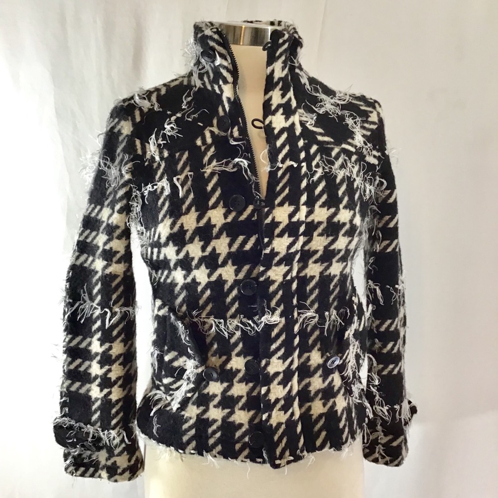 Simon Chang houndstooth jacket size 4